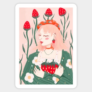 Strawberry Days Garden Cottagecore Sticker
